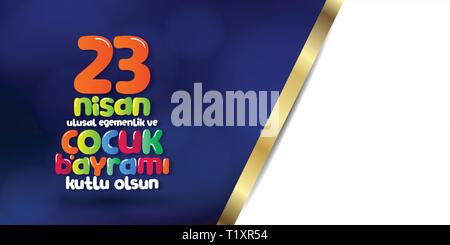 April 23 nationale Souveränität und der Tag der Kinder. Reklametafeln, Poster, Social Media, Grußkartenvorlage. Stock Vektor