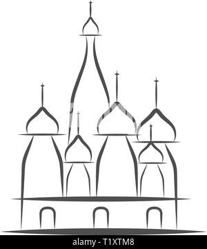 Der hl. Basilius Kathedrale, Roter Platz, Moskau, Russland. Vector Illustration, Stock Vektor