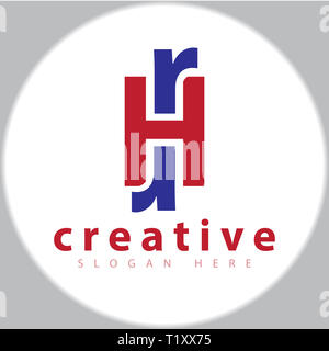 H R initial Logo vector Template Stockfoto