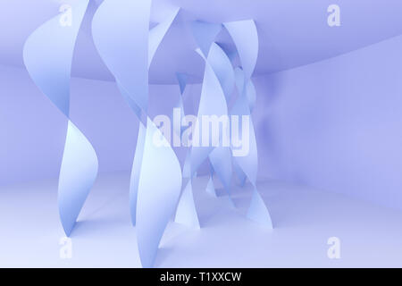 Lila glatte Kurven, Hintergrund, Computer digitale Zeichnung, lila Hintergrund Stockfoto