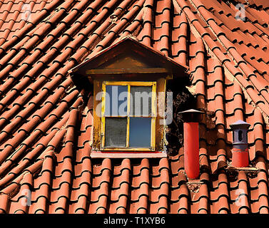 Dach der alten Prager Haus Stockfoto