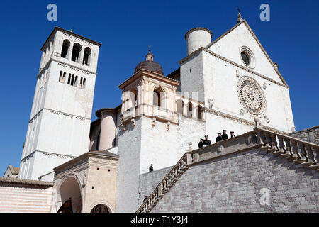 Der oberen Basilika, Fresken von Cimabue in Assisi 29.März 2019. Die Basilika des Heiligen Franziskus von Assisi. Am 16. Juli 1228, der hl. Franziskus wurde von heilig gesprochen. Stockfoto