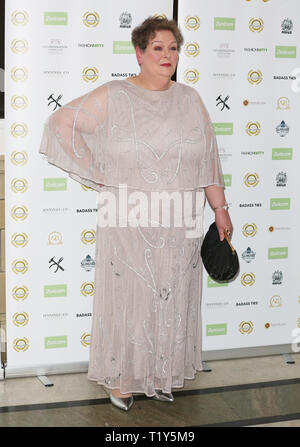 Anne Hegerty nimmt an den Nationalen Filmpreis 2019 zur Porchester Hall in London. Stockfoto