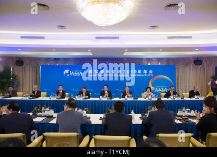 (190329) - BOAO, März 29, 2019 (Xinhua) -- Menschen nehmen an der "Overseas Chinese CEO Roundtable' während des Boao Forum für Asien Jahreskonferenz in Boao, South China Hainan Provinz, 29. März 2019. (Xinhua / Hou Dongtao) Stockfoto