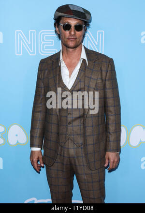 Hollywood, Vereinigte Staaten. 28. März, 2019. HOLLYWOOD, LOS ANGELES, Kalifornien, USA - 28. März: Schauspieler Matthew McConaughey kommt an der Los Angeles Premiere von Neon und Vice Studio's 'The Beach Bum' Kinos ArcLight Hollywood am 28. März 2019 in Hollywood, Los Angeles, Kalifornien, USA. (Foto von David Acosta/Image Press Agency) Quelle: Bild Presse Agentur/Alamy leben Nachrichten Stockfoto