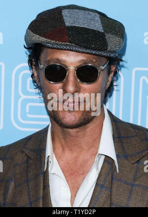 Hollywood, Vereinigte Staaten. 28. März, 2019. HOLLYWOOD, LOS ANGELES, Kalifornien, USA - 28. März: Schauspieler Matthew McConaughey kommt an der Los Angeles Premiere von Neon und Vice Studio's 'The Beach Bum' Kinos ArcLight Hollywood am 28. März 2019 in Hollywood, Los Angeles, Kalifornien, USA. (Foto von David Acosta/Image Press Agency) Quelle: Bild Presse Agentur/Alamy leben Nachrichten Stockfoto