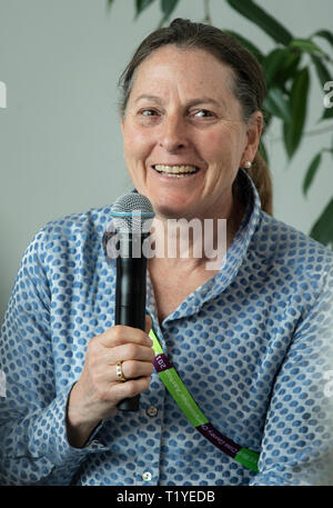 Aarhus, Dänemark. 29. Mär 2019. Lynn Jennings nimmt an der Pressekonferenz im Vorfeld der IAAF World Cross Country Championships am 29. März 2019 in Aarhus, Dänemark Quelle: Gary Mitchell, GMP-Media/Alamy leben Nachrichten Stockfoto