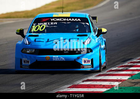 Circuit de Barcelona-Catalunya, Barcelona, Spanien. 29 Mär, 2019. FIA Tourenwagen Meisterschaft, Prüfung Tag 2; Yvan Muller (FRA), Lynk und Co 03 TCR in Aktion während der WTCR offizielle Test Credit: Aktion plus Sport/Alamy leben Nachrichten Stockfoto