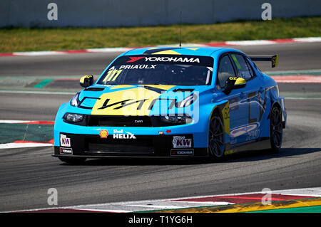 Circuit de Barcelona-Catalunya, Barcelona, Spanien. 29 Mär, 2019. FIA Tourenwagen Meisterschaft, Prüfung Tag 2; Andy Priaulx (GBR), Lynk und Co 03 TCR in Aktion während der WTCR offizielle Test Credit: Aktion plus Sport/Alamy leben Nachrichten Stockfoto