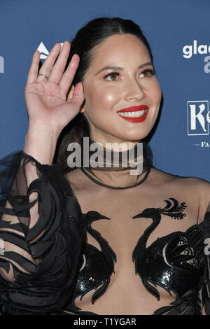Beverly Hills, Kalifornien, USA. 28. März 2019. Olivia Munn am 30. jährlichen GLAAD Media Awards im Beverly Hilton Hotel in Beverly Hills, CA am Donnerstag, 28. März 2019. Foto von PRPP/PictureLux Credit: PictureLux/Hollywood Archiv/Alamy leben Nachrichten Stockfoto