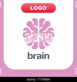 Gehirn Logo silhouette Top view Design vector Template. Brainstorming denken Idee Logo Konzept Symbol. Stock Vektor