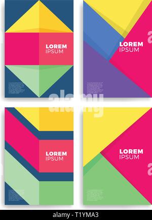 Geometrische Cover Design. A4-Format Vorlage für Broschüre, Plakat, Flyer etc. Stock Vektor