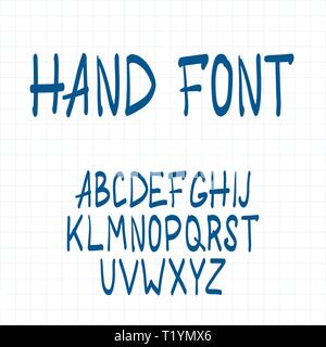 Dynamische Hand gezeichnet Brush Stift Großbuchstaben font Stock Vektor