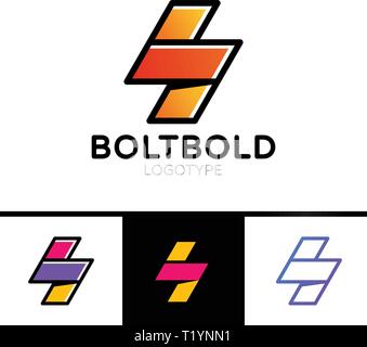 Elektrische logo Konzept. Blitz minimal einfaches Symbol Umrisse Stil. Flash sign Design vector Template. Energie Power Speed Logo Konzept ic Stock Vektor