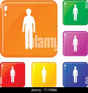 Parlament Gebäude Icons Set Vector Farbe Stock Vektor