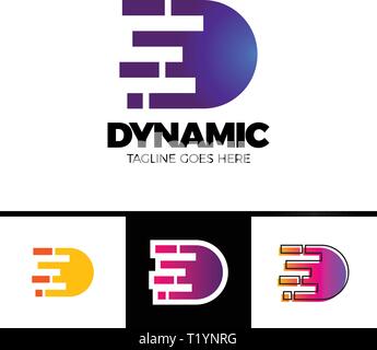 Motion Speed Linie Schreiben D Logo Design Template Element Stock Vektor