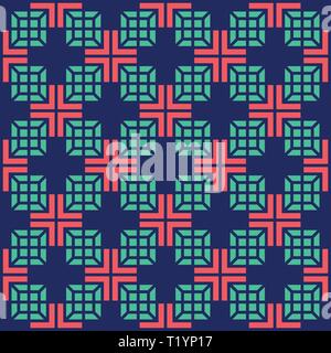 Nahtlose medizinische abstrakte Muster mit Kreuze und Platz auf blauem Hintergrund. Vector Illustration. Stock Vektor