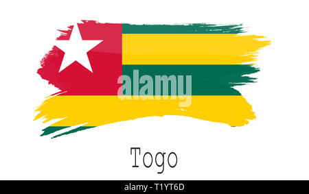 Togo Fahne auf weißem Hintergrund, 3D-Rendering Stockfoto