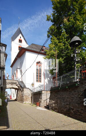 Stadtkirche in der Altstadt, Kaub, Unesco Weltkulturerbe Oberes Mittelrheintal, Rheinland-Pfalz, Deutschland, Europa Stockfoto