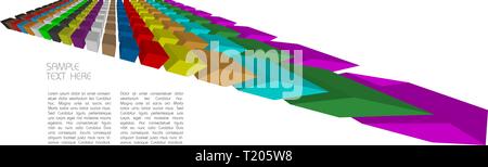 Abstrakte weißen Hintergrund mit bunten Würfel - 3D Stock Vektor