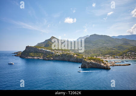 Kap von Port de Soller, Mallorca, Spanien. Stockfoto
