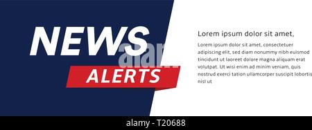 News Alerts Banner, Nachrichten Schlagzeile Vorlage, tv Hintergrund design Element, Vector Illustration. Stock Vektor