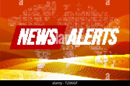 Breaking News Alerts. World News mit Wave im Bild zu erkennen. TV News Design, modernes Konzept, Vector Illustration. Stock Vektor