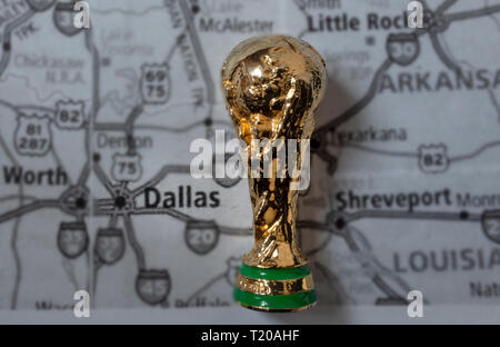 März 4, 2019, Dallas, USA. Dallas ist einer der Austragungsorte der FIFA Fußball-Weltmeisterschaft 2026 in den USA, Kanada und Mexiko stattfinden wird. Stockfoto