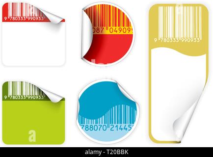 Satz frischer Etiketten mit Barcodes (Farben) - mein Portfolio für mehr Etiketten siehe Stock Vektor