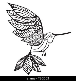 Hummingbird Vector Illustration auf weißem Hintergrund Stock Vektor