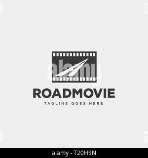 Road Movie oder Kino negative Logo template Vector Illustration icon-Element isoliert - Vektor Datei Stock Vektor