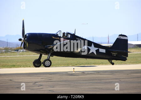 Ein WW2 Grumman F6F Hellcat am Davis-Monthan AFB Tucson Air Show im Arizona Stockfoto