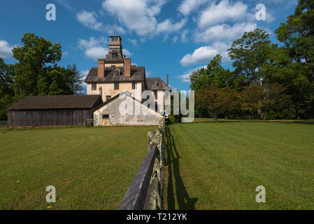 Batsto Dorf, Hammonton, New Jersey, USA - 28. August 2017. Das Mansion House in historischen Batsto, Dorf, auf dem Nationalen Register der Historischen Pl aufgeführt Stockfoto