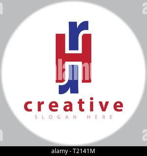 H R initial Logo vector Template Stock Vektor