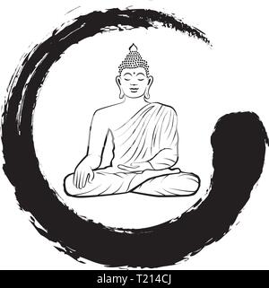 Buddha im Inneren zen Symbol, Vector Logo icon Stock Vektor