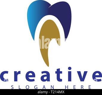 Pfeil zahnmedizinische logo Symbol vektor Vorlage Stock Vektor