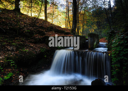 Herbst im Nationalpark Yedigöller, Wasserfall Stockfoto