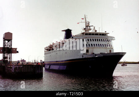 Fähre Bluenose kommt an Yarmouth, Nova Scotia, Kanada Stockfoto