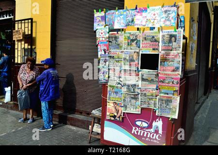 Kiosk in San Isidro - LIMA. Abteilung von Lima Peru Stockfoto