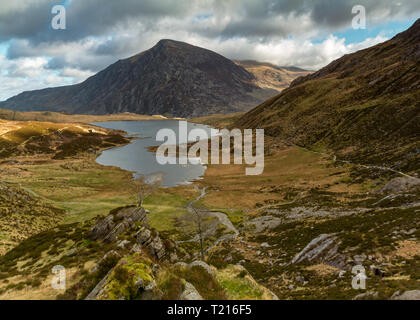 Llyn Idwal und der Ogwen Valley, Snowdonia National Park, Wales Stockfoto