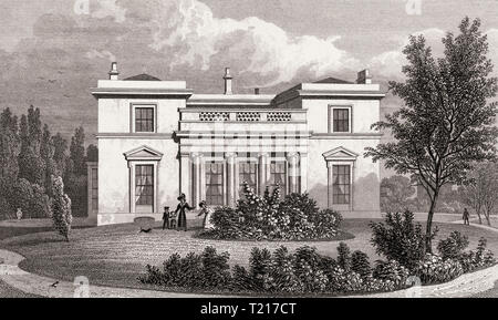 Hannover Lodge, Regent's Park, London, UK, Illustration von Th. H. in der Hirte, 1826 Stockfoto