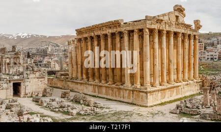 Antike römische Tempel von Bacchus, Bekaa-tal, Baalbek, Libanon Stockfoto