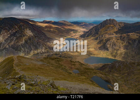 Llyn Idwal und der Ogwen Valley, Snowdonia National Park, Wales Stockfoto