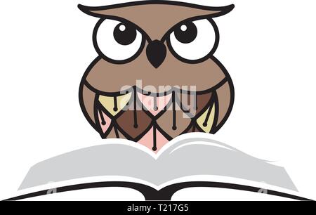 Eule und Buch, Bildung Verwandte logo Icon Stock Vektor