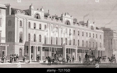 Gebäude auf der Ostseite der Regent Street, London, UK, Illustration von Th. H. in der Hirte, 1826 Stockfoto