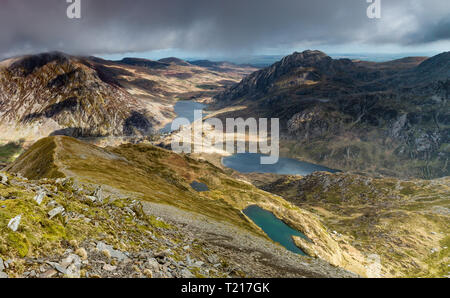 Llyn Idwal und der Ogwen Valley, Snowdonia National Park, Wales Stockfoto