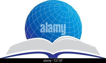 Offenes Buch und Globus Stock Vektor