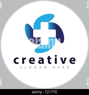 Cross medical Logo Design vector Template Stock Vektor