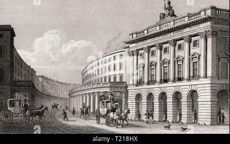 Der Quadrant, Regent Street, London, UK, Illustration von Th. H. in der Hirte, 1826 Stockfoto