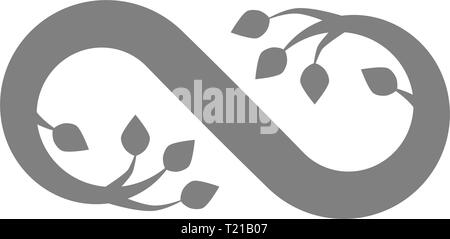 Infinity Symbol-Grau gedeihen, isoliert - Vector Illustration Stock Vektor